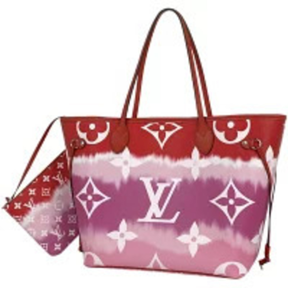 Louis Vuitton Neverfull LV Escale Shoulder Bag Tie Dye Tote Monogram Rouge Red